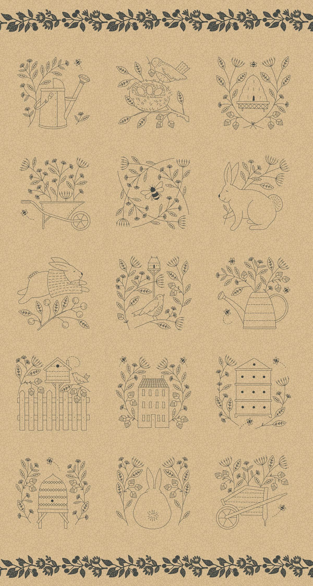 Bloom And Grow - Tan Panel