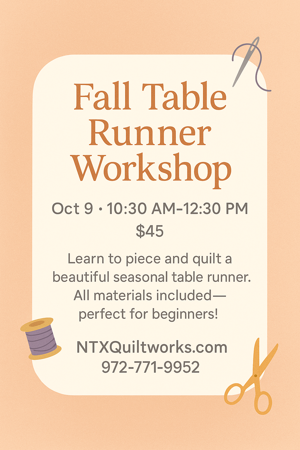 CCE-Fall Table Runner Workshop