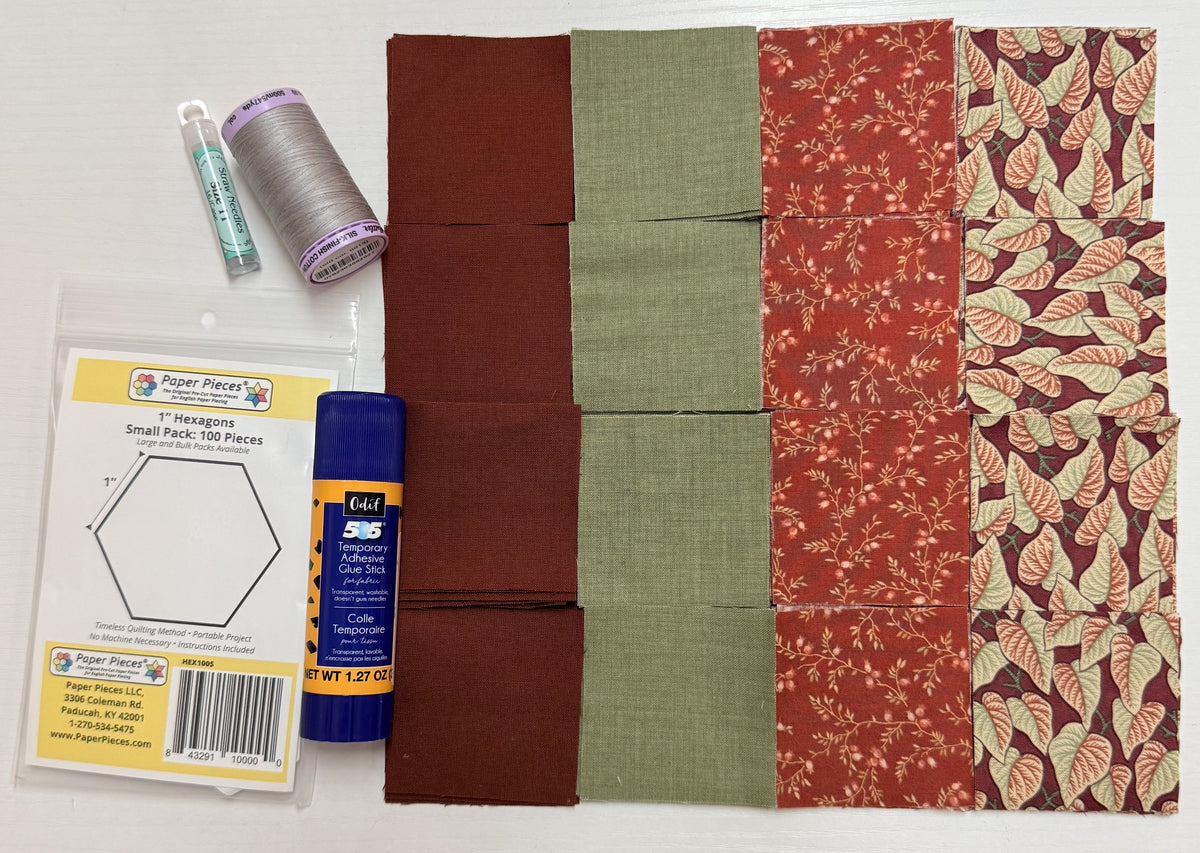 English Paper Piecing (Cinnamon & Sage) Starter Kit