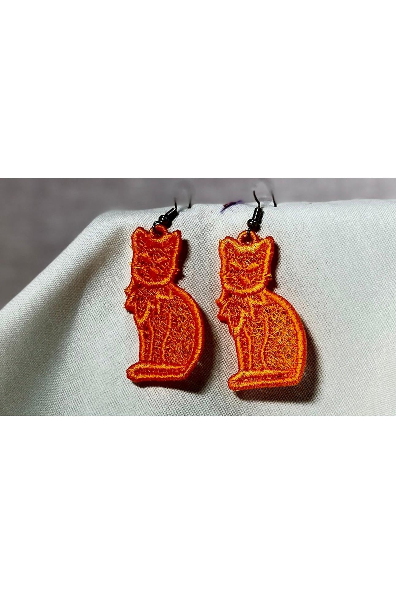 Earrings - Orange Cats