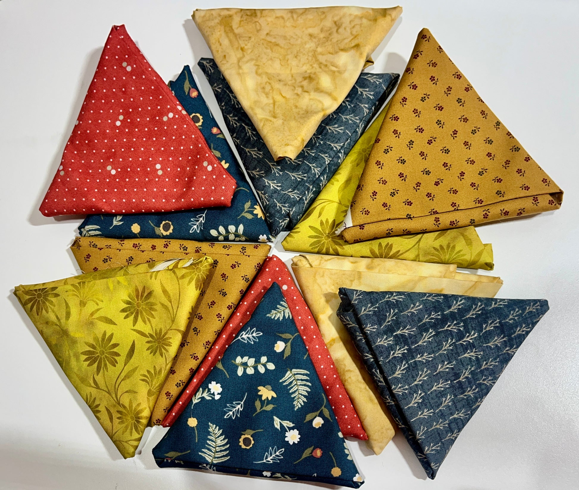 Mix Fat Quarter Bundle 12 Count - Happy Fall (Blues, Yellows and Oranges)
