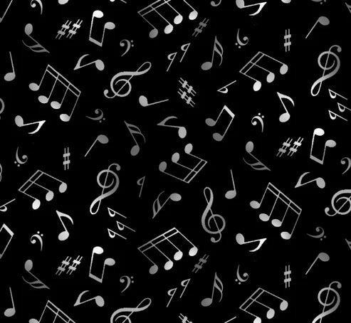 Jazz Music Notes Black
