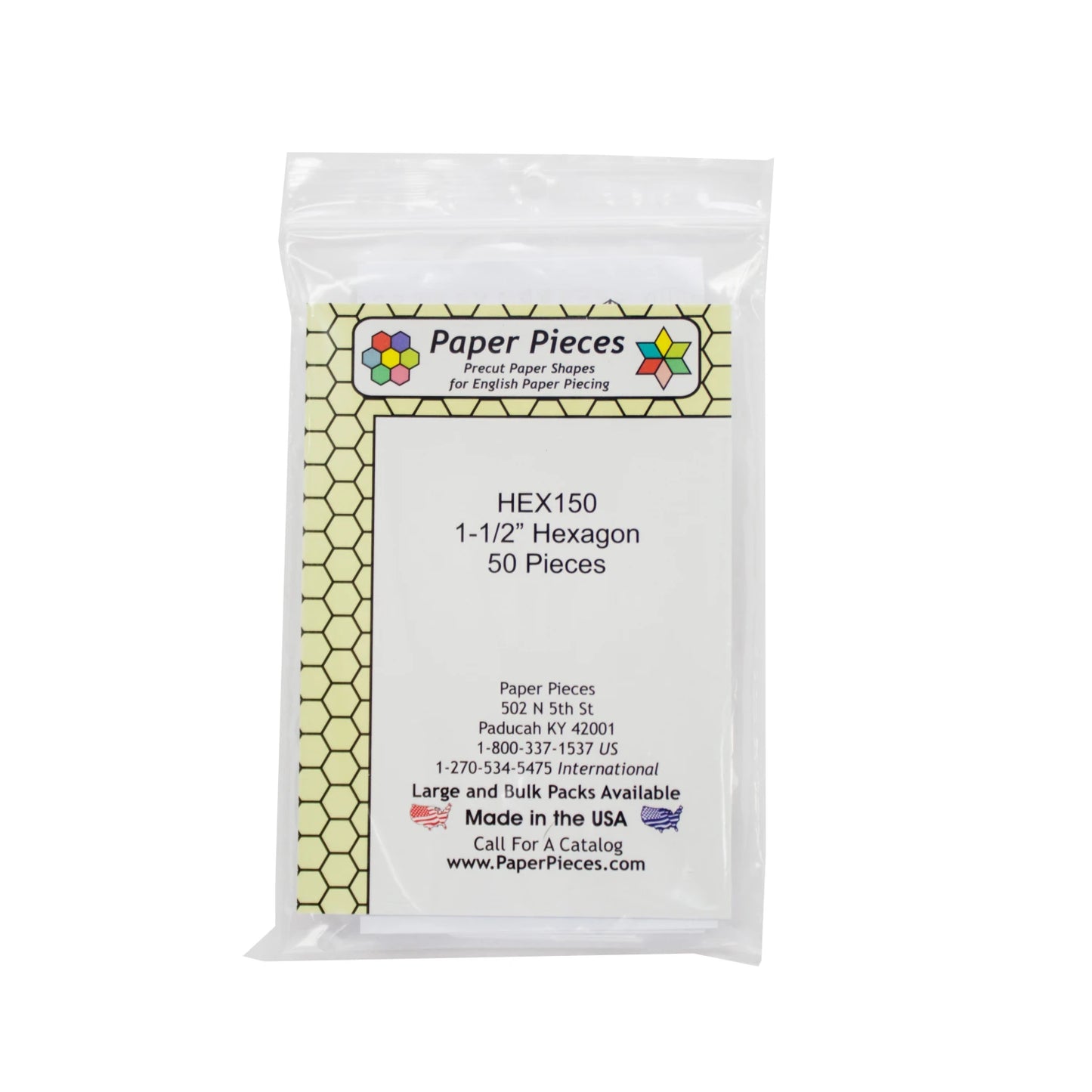 1 1/2" Hexagon Paper Pieces (for English Paper Piecing)