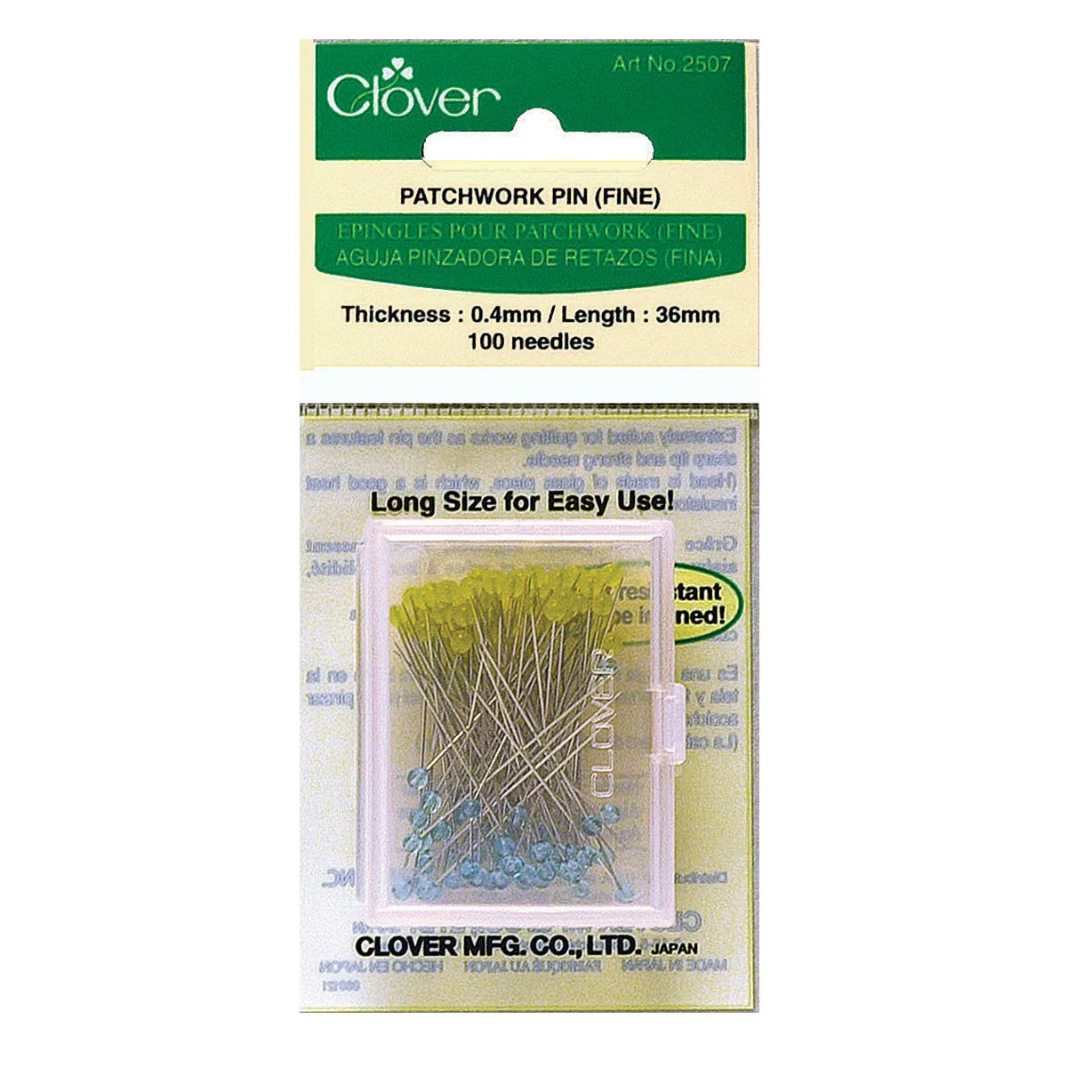 Clover Patchwork Pins (Fine) 100 Count