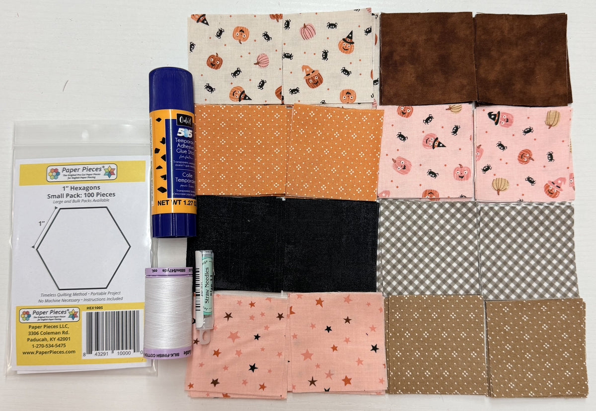 English Paper Piecing (Pink Pumpkin Patch) Starter Kit