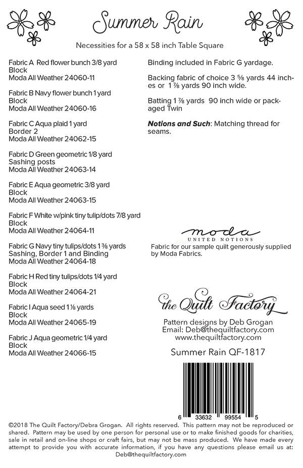 Summer Rain - Quilt Pattern