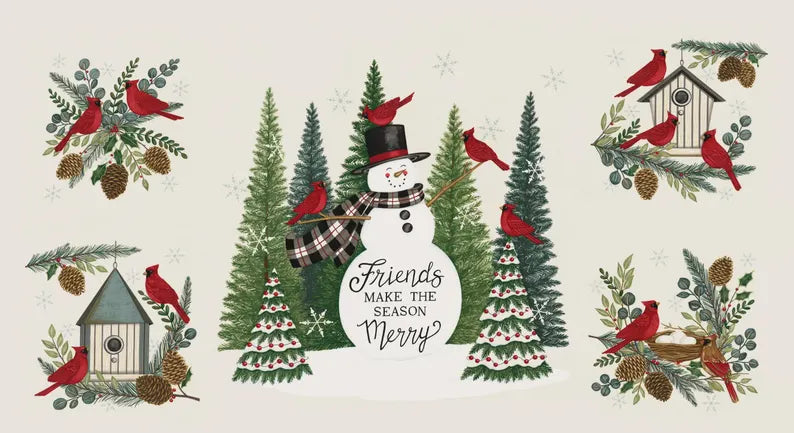 Winter Friends Panel - Cream