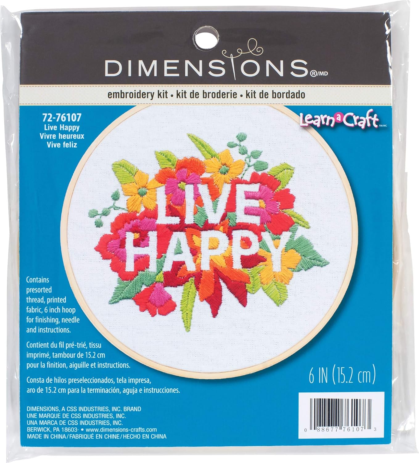 Embroidery Kit - Live Happy