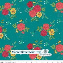 Riley Blake Market Street Main Teal c14120