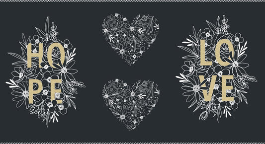 Gilded Metallic Gold Hope & Love Panel