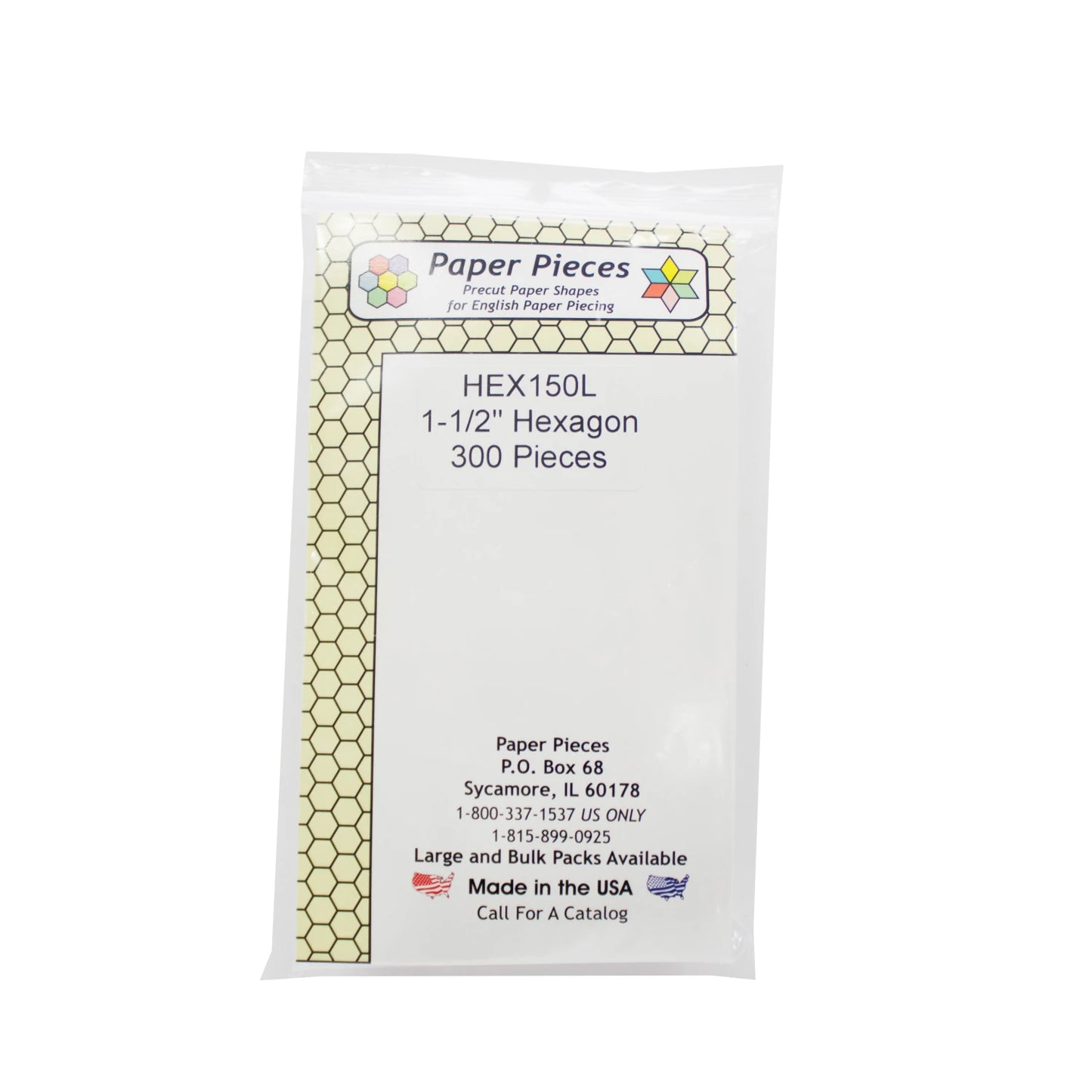 1 1/2" Hexagon Paper Pieces (for English Paper Piecing)