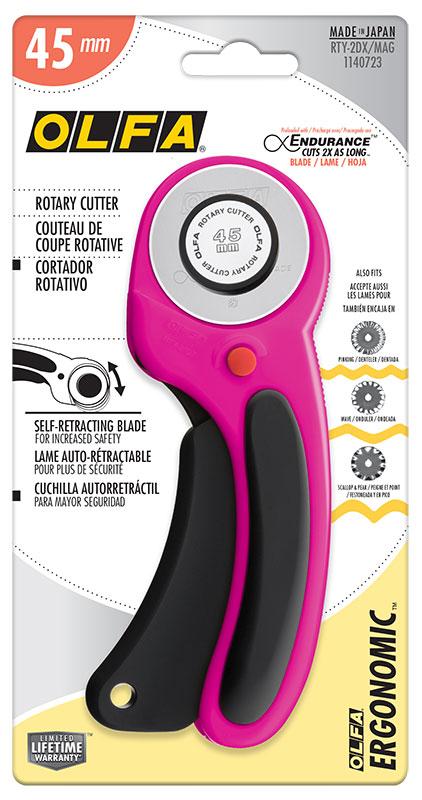 OLFA 45mm Pink Deluxe Ergonomic Rotary Cutter