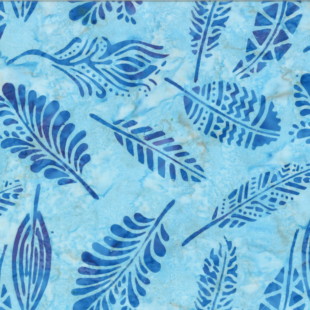 Benartex - Bali Tropical Retreat - Light Blue Feather