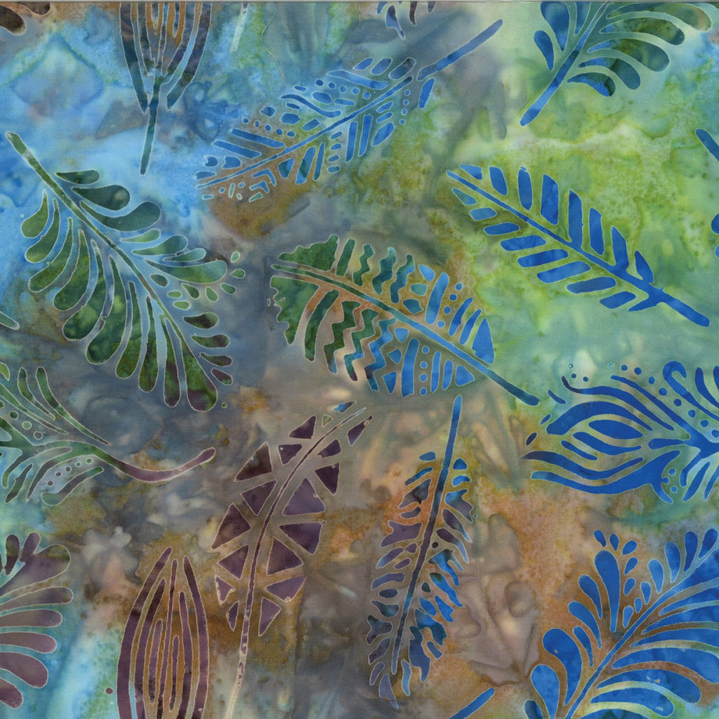 Benartex - Bali Tropical Retreat - Green Multi Feather