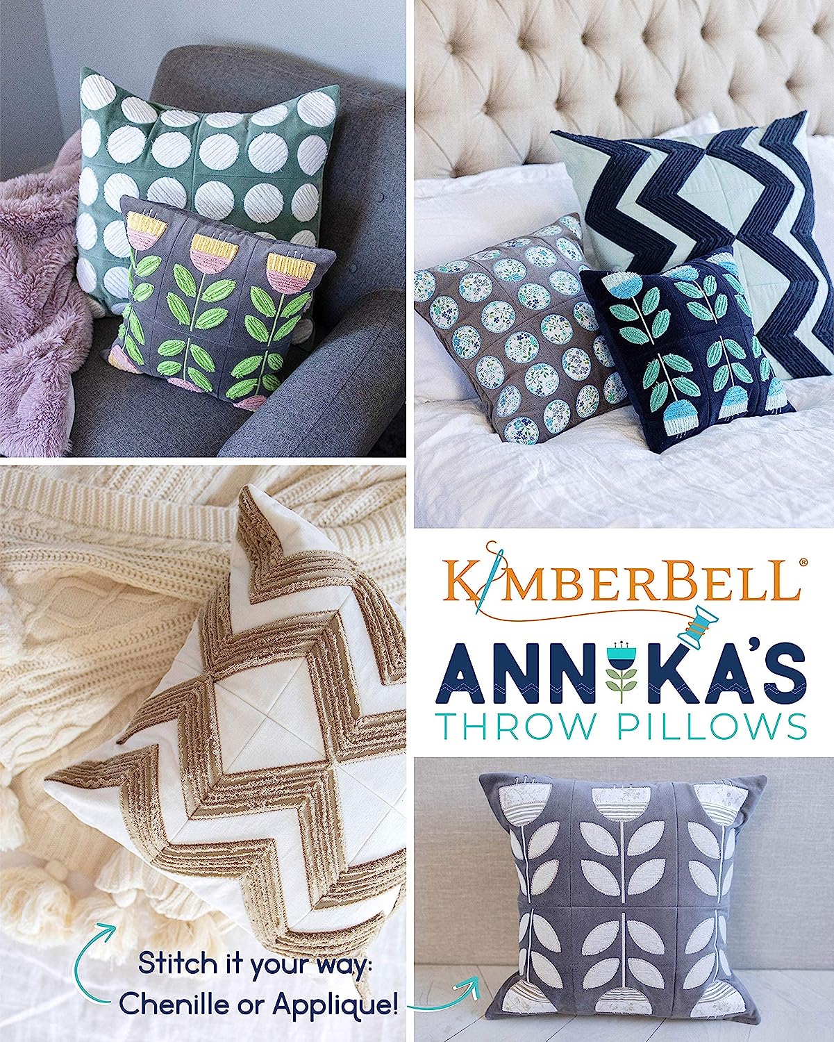 Kimberbell - Annika's Throw Pillows - CD Embroidery File