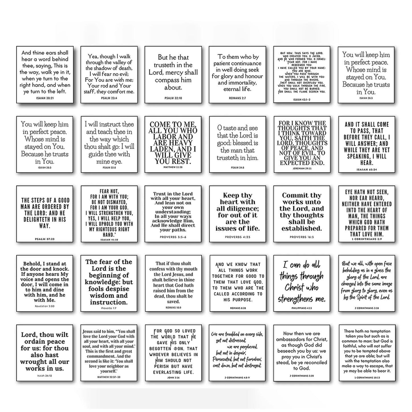 Precut Bible Verse Quilt Squares (5in)