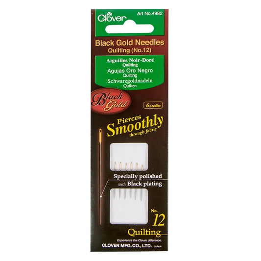 Clover Black Gold Sewing Needles - (Quilting) No. 12