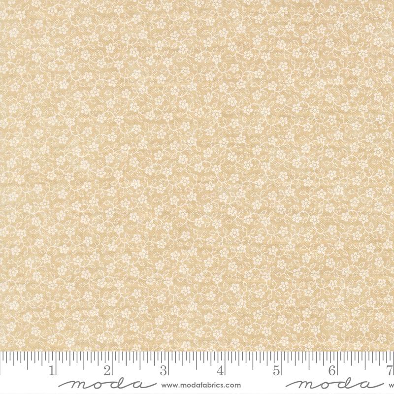 Bluebirds Nest Flowers Tan Tonal