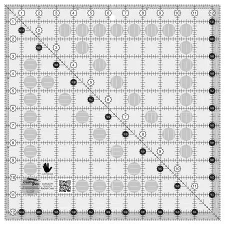Creative Grids Quilt Ruler Left Handed 12-1/2in x 12-1/2in Square