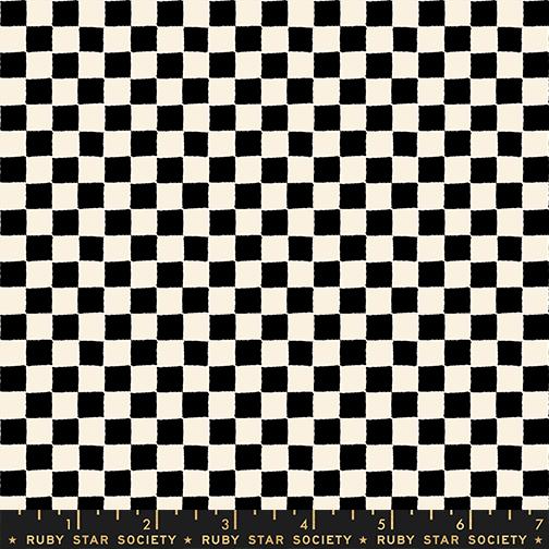 Calico Black Block Print Checks
