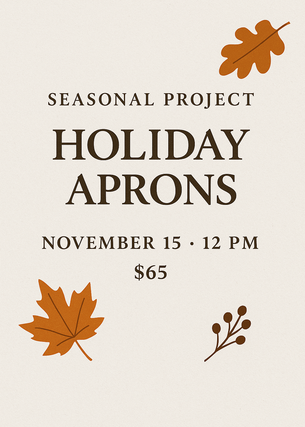 CCE-Holiday Apron Class