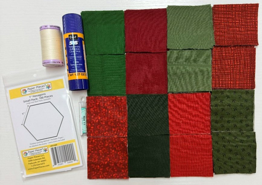 English Paper Piecing (Cranberry & Pine) Starter Kit