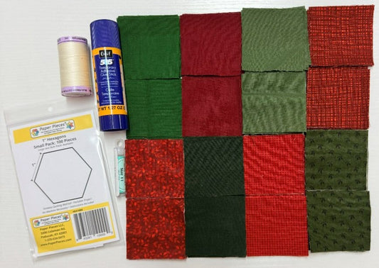 English Paper Piecing (Cranberry & Pine) Starter Kit