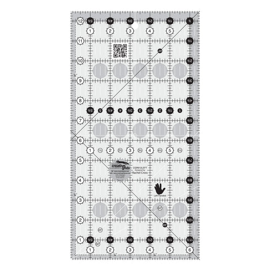 Creative Grids Left Handed Quilt Ruler 6-1/2in x 12-1/2in Rectangle
