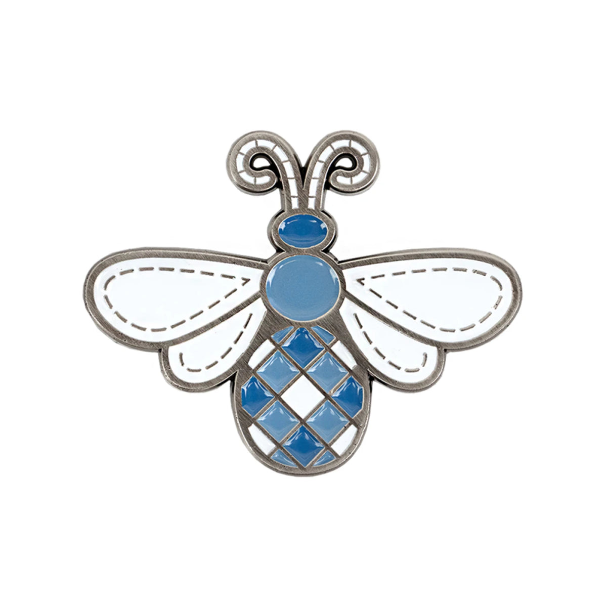 Denim Bee Enamel Needle Minder
