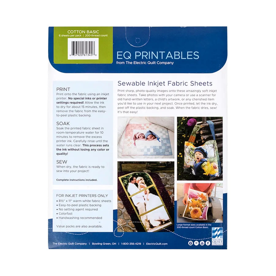 EQ Printables - Sewable Inkjet Fabric Sheets