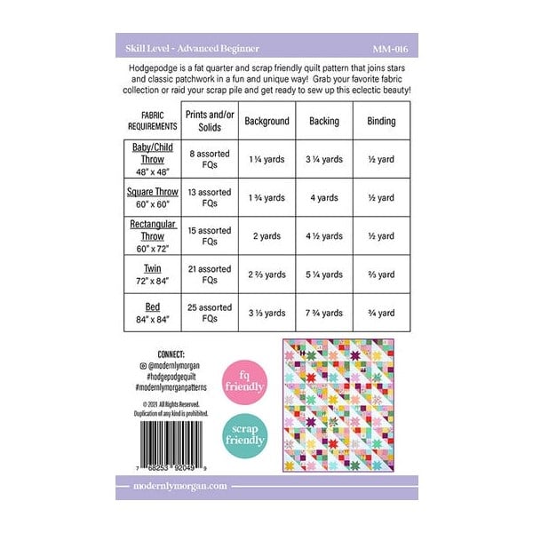 Hodgepodge Quilt Pattern