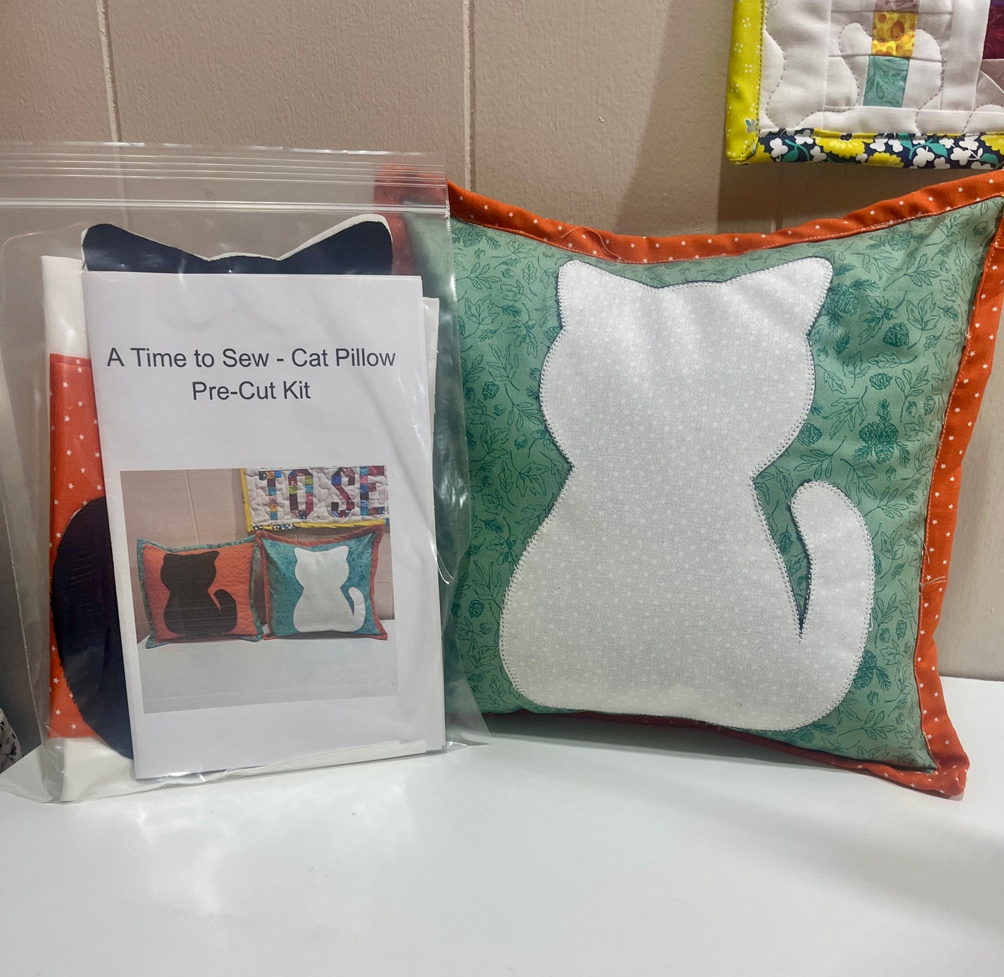 A  Time to Sew - Cat Pillow-Insert not included