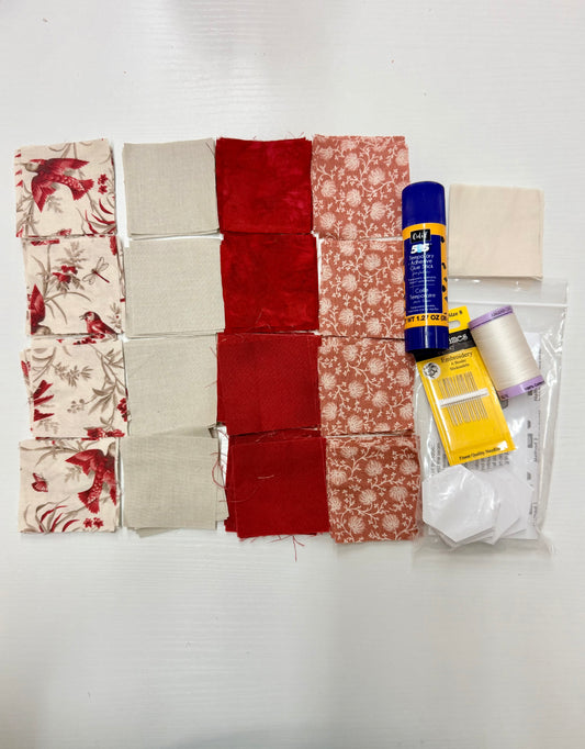 English Paper Piecing (French Red Feather) Starter Kit