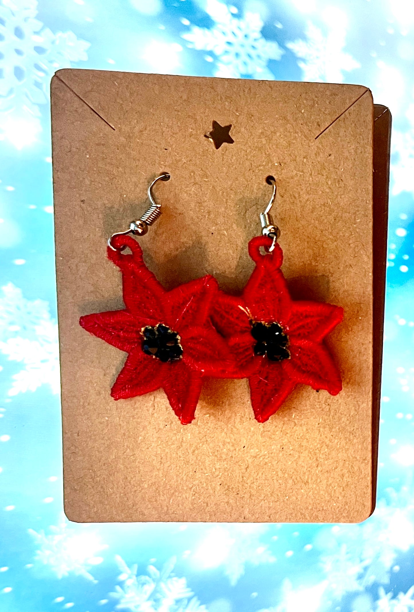 Earrings - Pointsettia