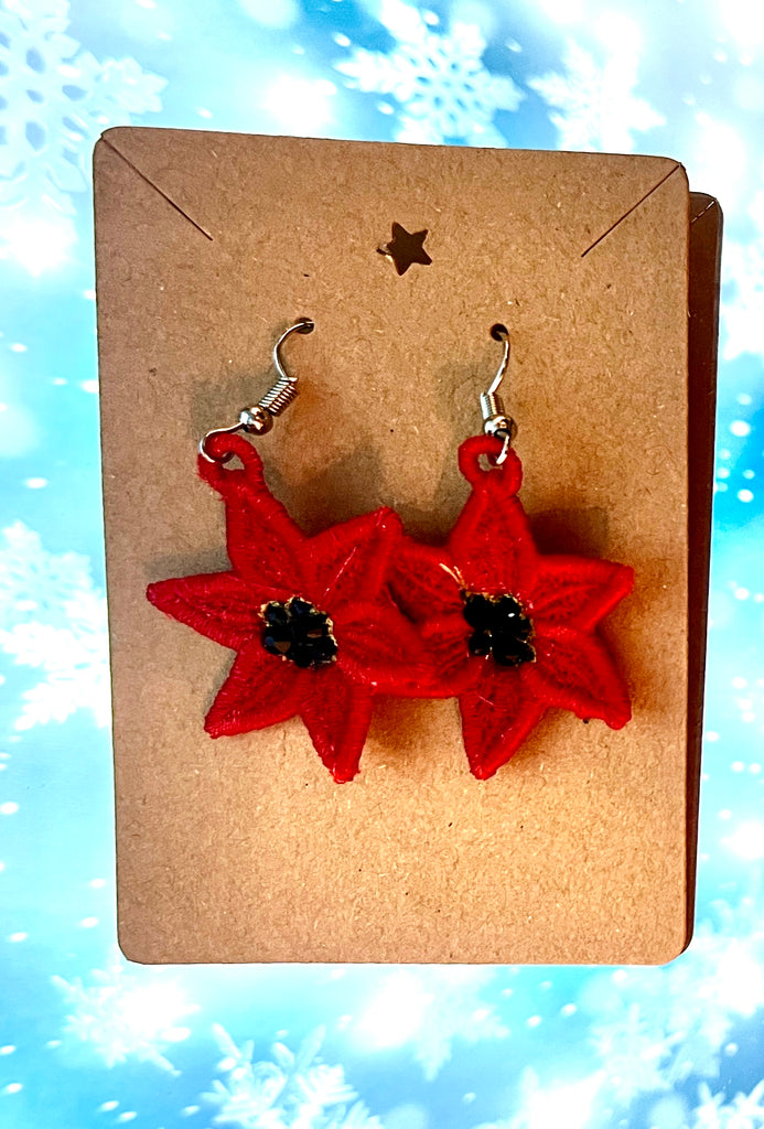 Earrings - Pointsettia