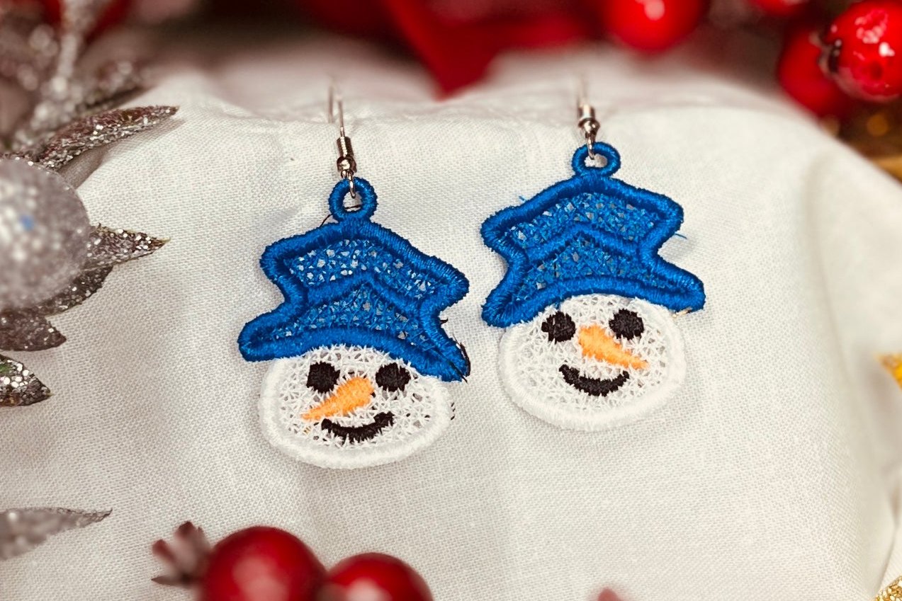 Earrings - Snowmen Face