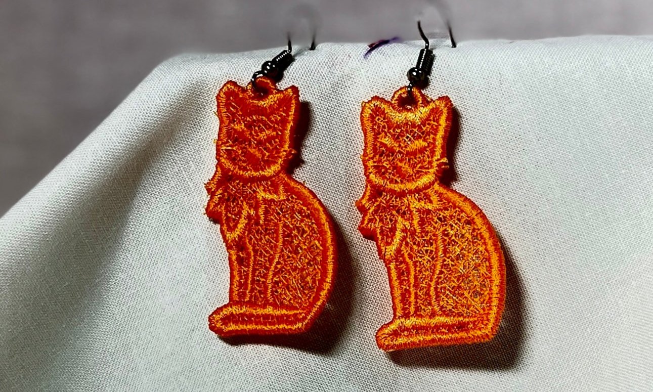 Earrings - Orange Cats