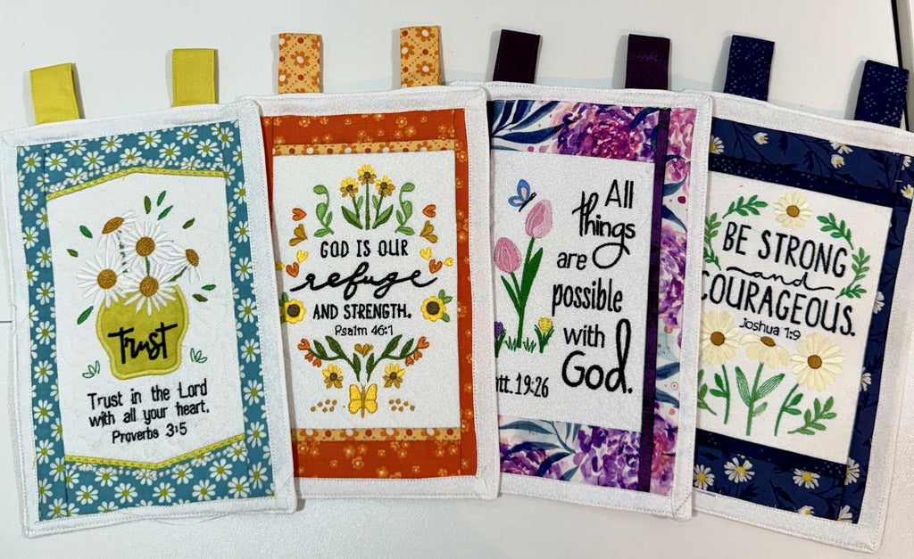 Hanging Bible Verse Quilts
