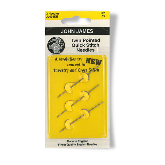 John James Twin Pointed Quick Stitch Needles (3 Needles)
