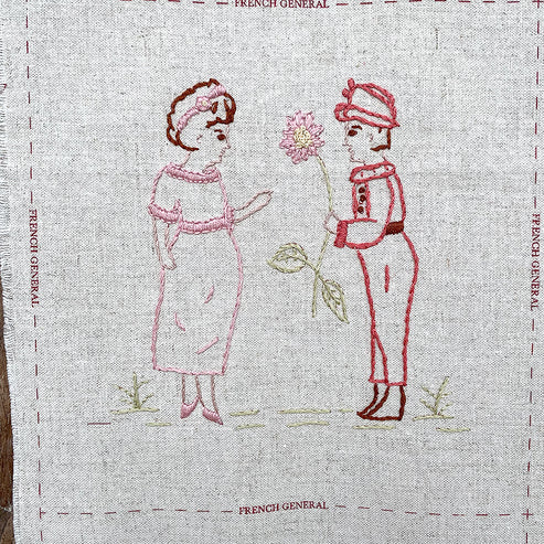 French General Redwork Hand Embroidery Kit