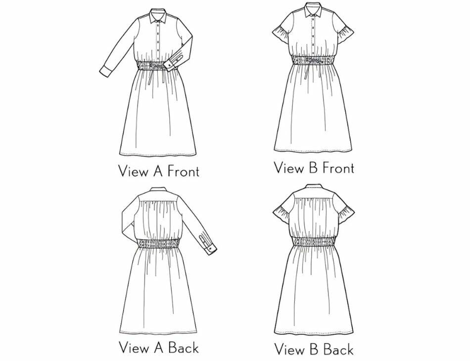 Tomigaya Shirt Dress Pattern by Liesel and Co