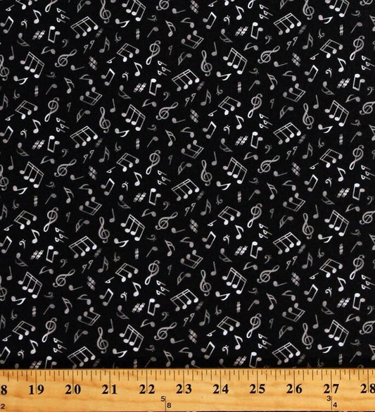 Jazz Music Notes Black