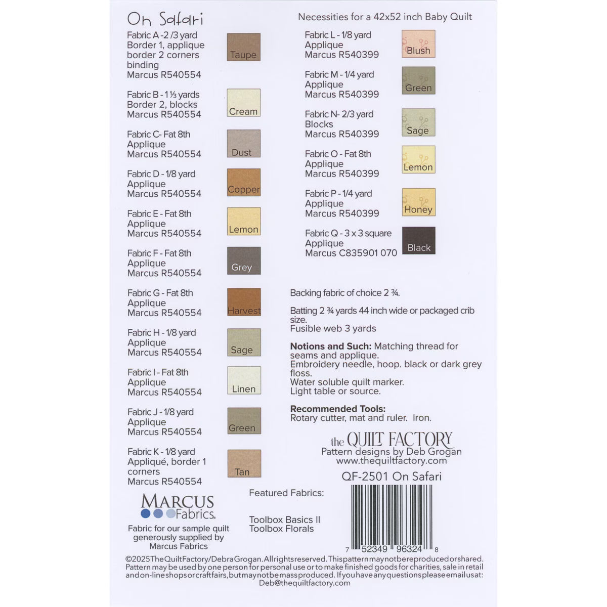 On Safari - Applique Quilt Pattern