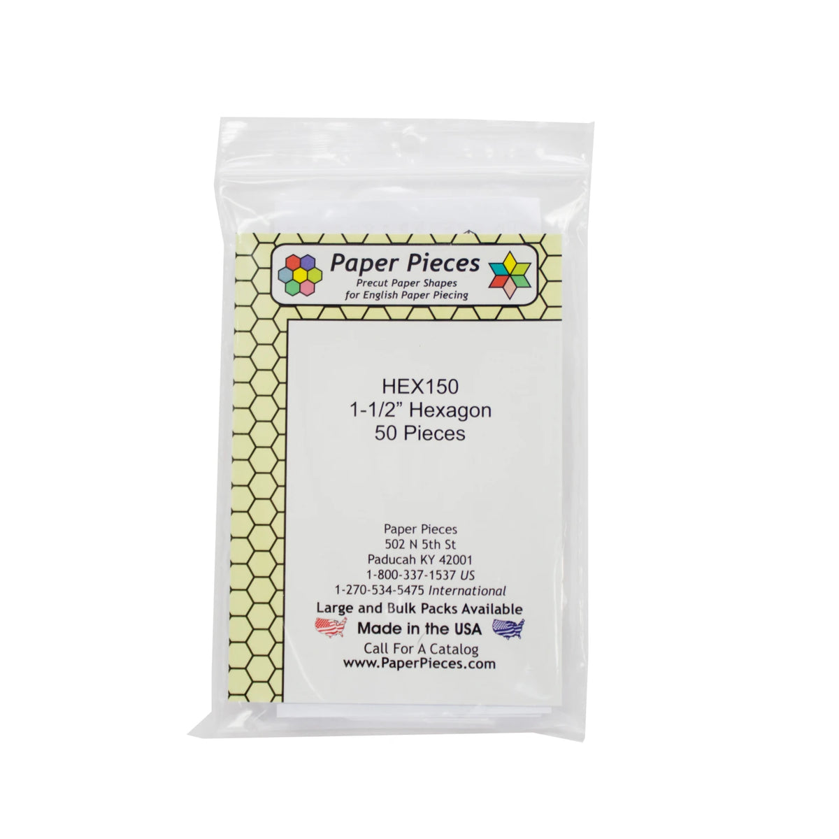 1 1/2" Hexagon Paper Pieces (for English Paper Piecing)