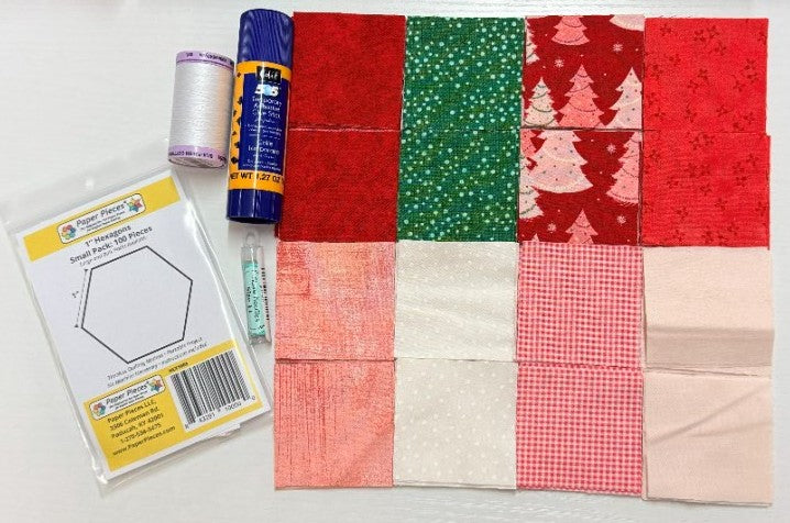 English Paper Piecing (Pink Peppermint Sugar Cookies) Starter Kit