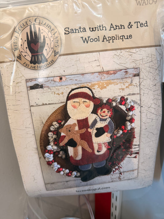 Santa with Ann & Ted Wool Applique