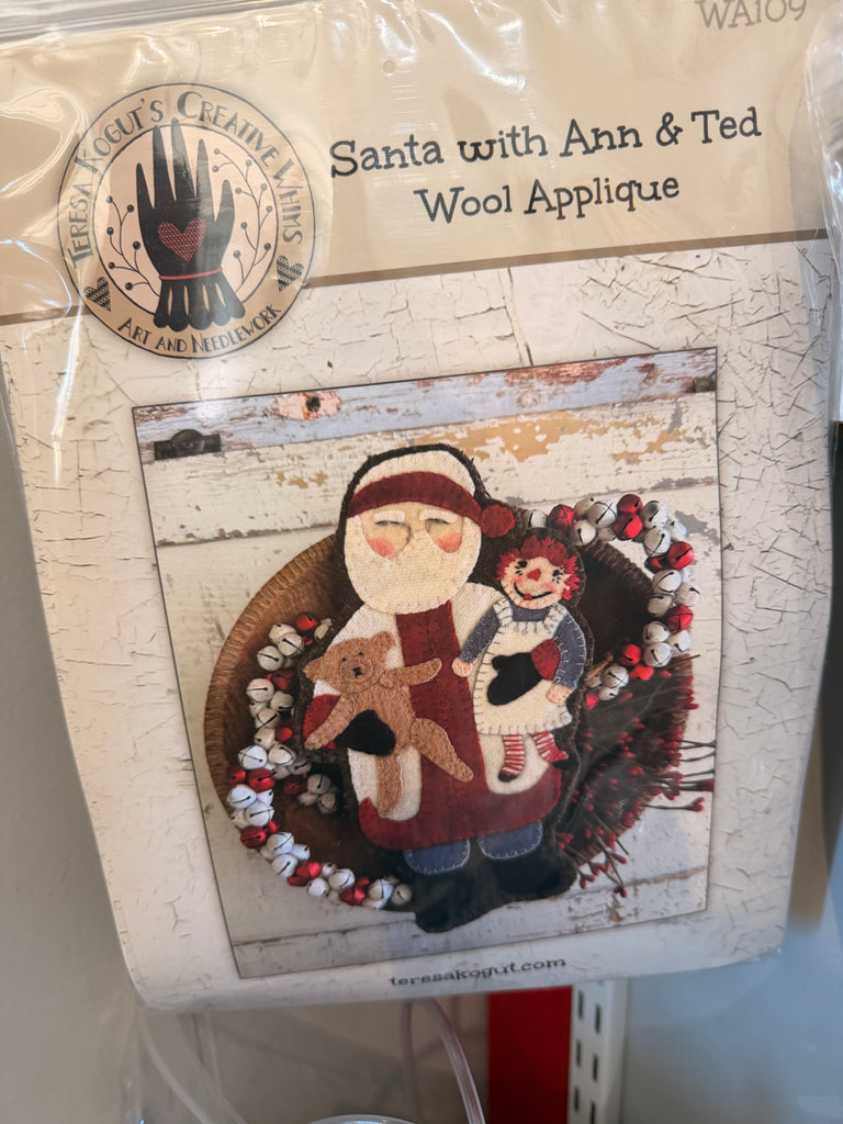 Santa with Ann & Ted Wool Applique