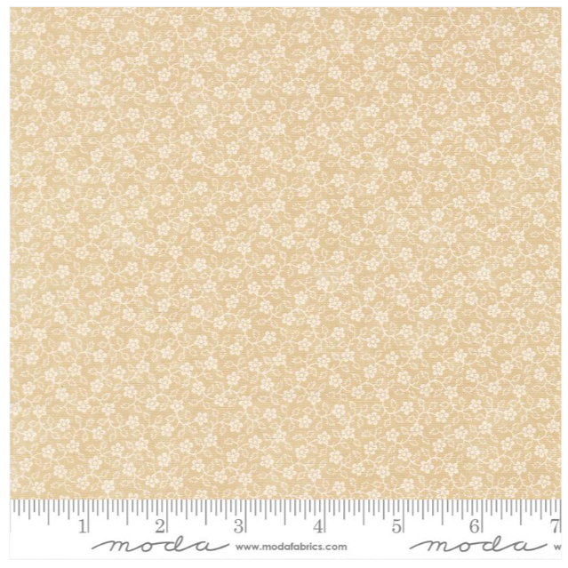 Bluebirds Nest Flowers Tan Tonal