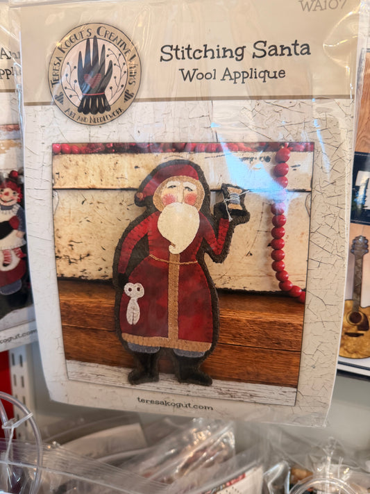 Stitching Santa Wool Applique