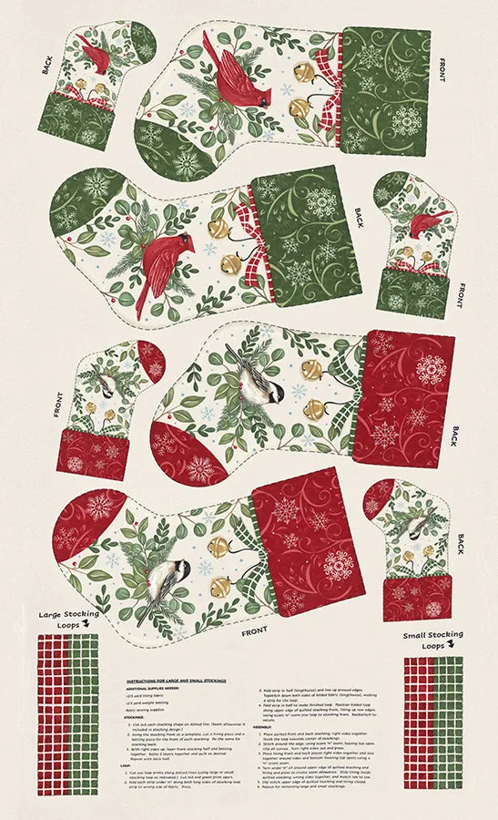 When Snow Falls Snowy White - Stocking Project Panel